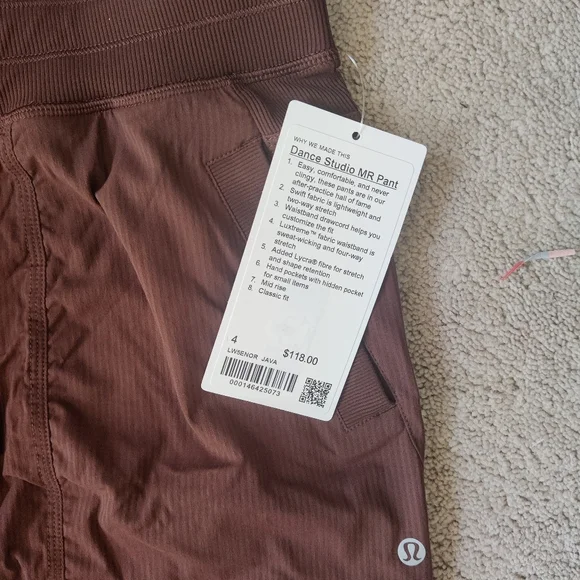 Lululemon Dance Studio Mid Rise Pant-Java - Picture 4 of 9